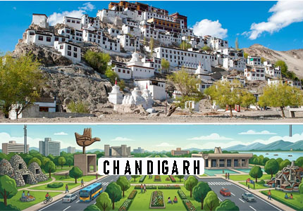 Chandigarh to Leh Taxi Service